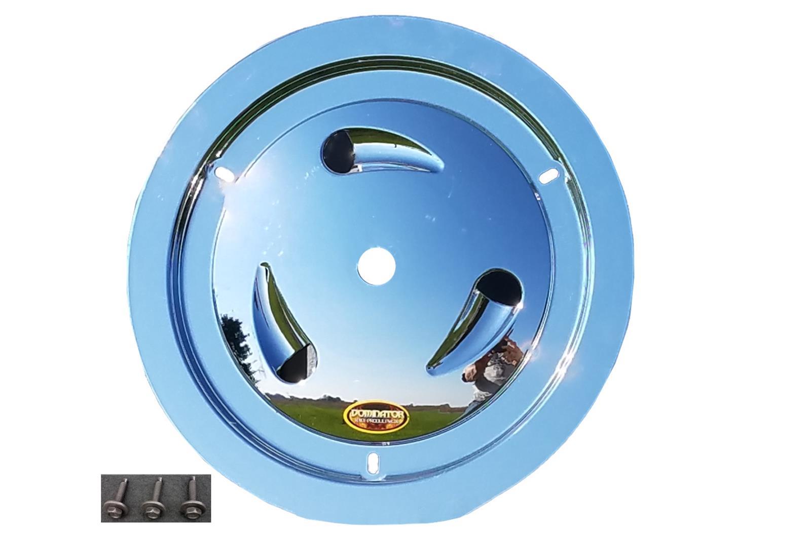Dominator Race Products DOM-1007-B-Chrome Wheel Cover Bolt-On Chrome Real Style for 15-Inch Wheels