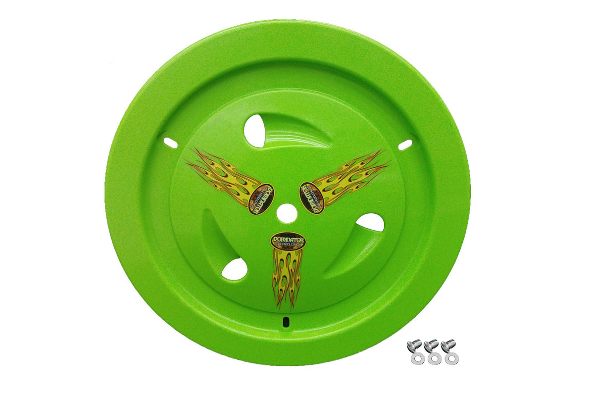 Dominator Race Products DOM-1013-D-XG Wheel Cover with Vented Design, 15 Inch, Xtreme Green Finish