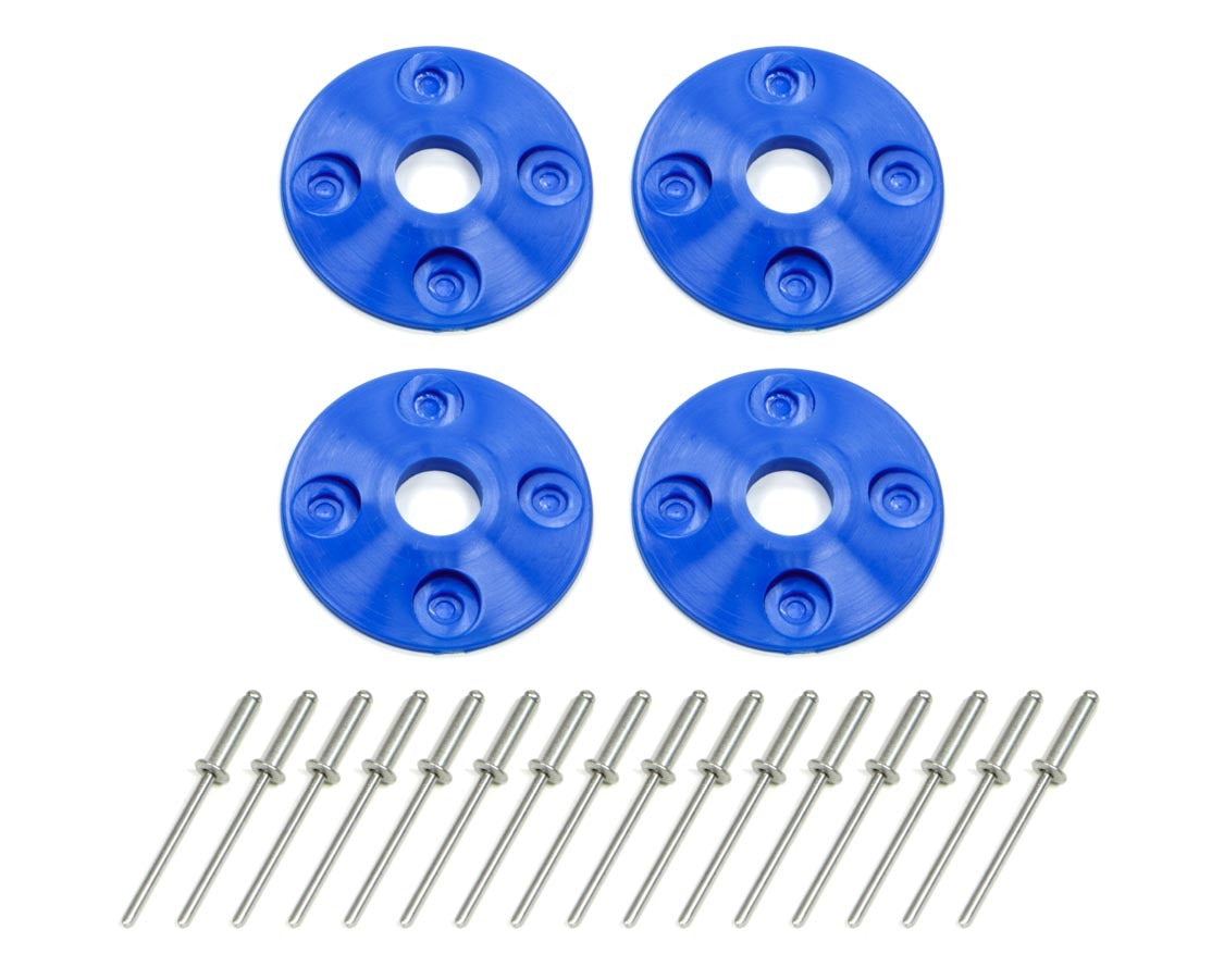 Dominator Race Products DOM-1202-BL Plastic Blue Scuff Plate Set of 4