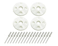 Dominator Race Products DOM-1202-WH Plastic Scuff Plate Set of 4, 1.5 Inch Outer Diameter, 0.5 Inch Inner Diameter, White Finish