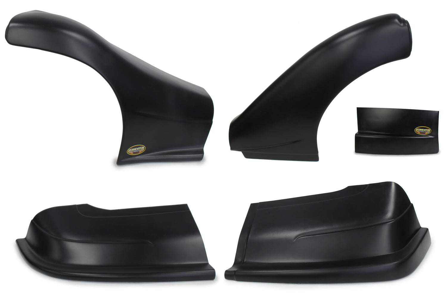 Dominator Race Products DOM-2300-BK Late Model Nose Kit with Fenders in Black Plastic