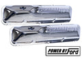 Drake Automotive Group C6OZ-6A582-C Valve Cover for Ford FE-Series Engines, Chrome Finish, Stock Height, Steel Pair