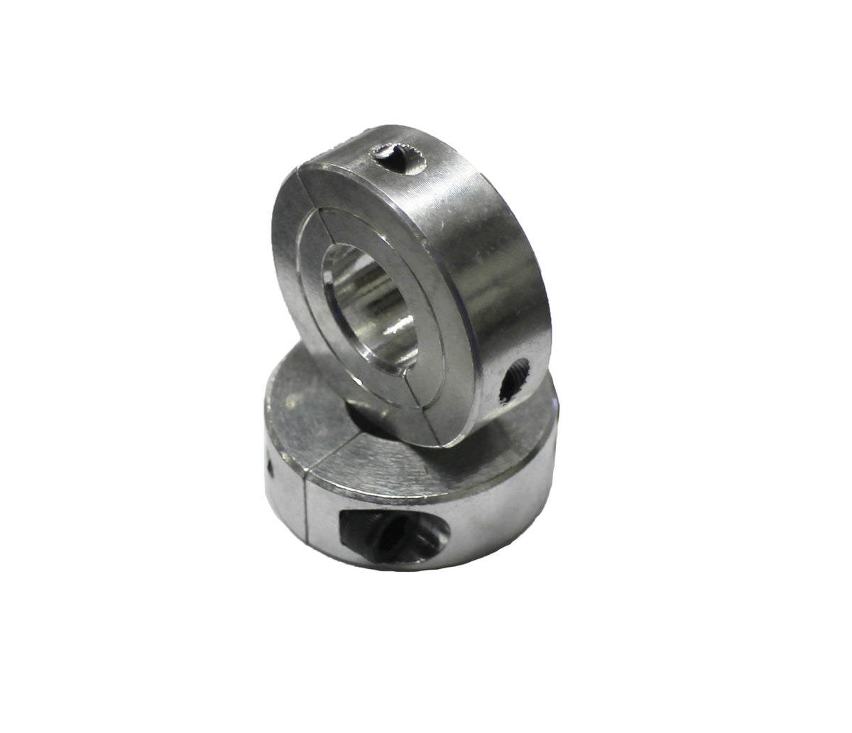 DRP Performance Shaft Collar 9/16 Inch ID Clamp-On Aluminum Natural Finish Pair