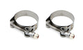 Drag Race Solutions DRR2000 T-Bolt Hose Clamp, 0.75 Inch Wide, 1.88 to 2.19 Inch Range, Stainless Steel, Pair