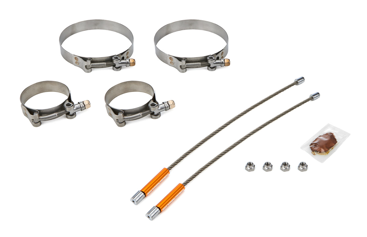 Drag Race Solutions 2010-2375-4500 Lite Collector Tether Set with 10 Inch Cable and 2.375 Inch Primary Clamps