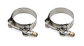 Drag Race Solutions T-Bolt Hose Clamp 0.75 Inch Wide, 2 to 2.31 Inch Range, Stainless Steel, Pair