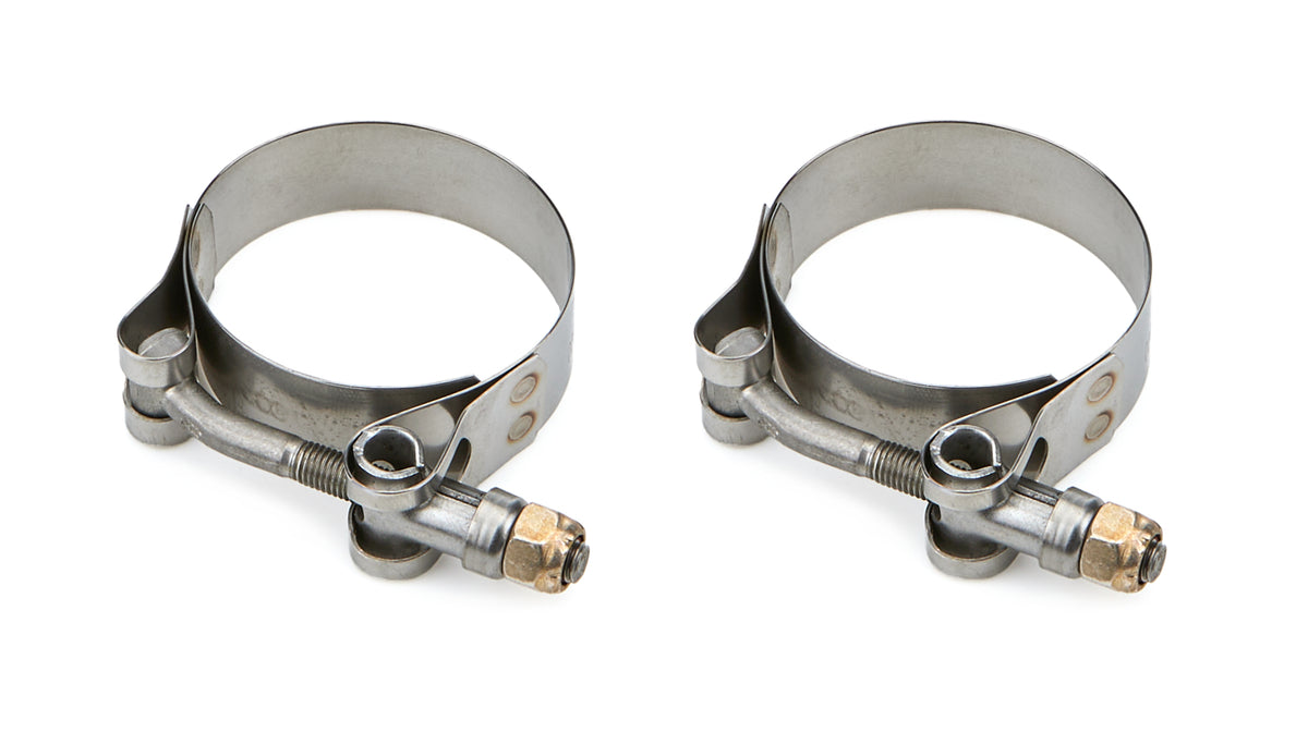 Drag Race Solutions T-Bolt Hose Clamp 0.75 Inch Wide, 2 to 2.31 Inch Range, Stainless Steel, Pair