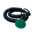 Drag Race Solutions Shredder Transbrake Button with Cord, Green, Push, Momentary, 5/8-24 Thread