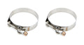 Drag Race Solutions Repl. Clamp Set 3.500 Collector Tethers, Stainless Steel, 0.75 Inch Wide, Range 3.25 to 3.56 Inches