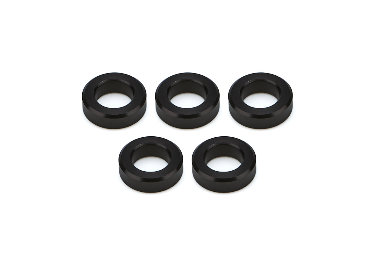Drag Race Solutions 7005-375B Billet Lug Nut Spacer Washers, 0.700 Inch ID, 1.200 Inch OD, 0.375 Inch Thickness, Aluminum, Black Anodized, Set of 5