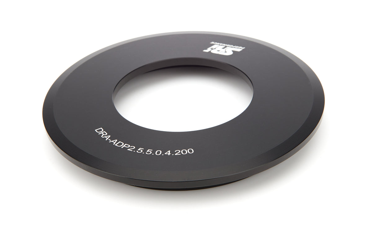 Draco Racing DRA-ADP2.5.5.0.4.200 Coilover Spring Adapter 2.5 Inch to 5 Inch, Aluminum, Black Anodized