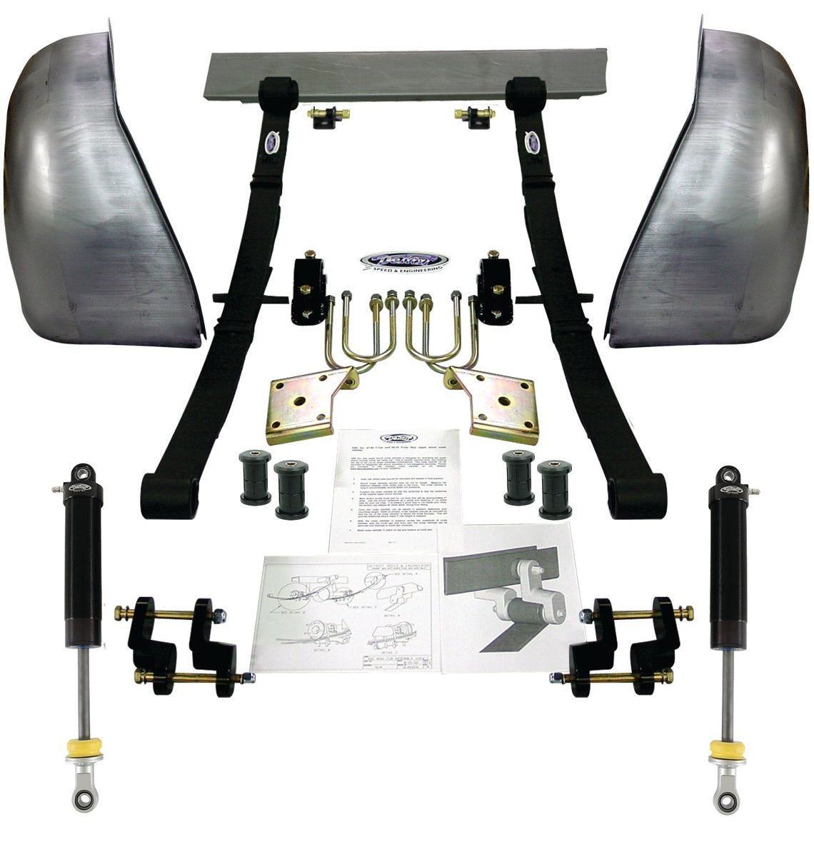 Detroit Speed Engineering DSE041207DS Mini-Tub Kit for 1968-1974 Chevrolet Nova with 2 Inch Lowering