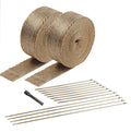 Design Engineering Exhaust & Pipe Wrap Kit Titanium 2-Inch Wide, 50 Feet per Roll, Stainless Locking Ties, Woven Fiberglass Pair