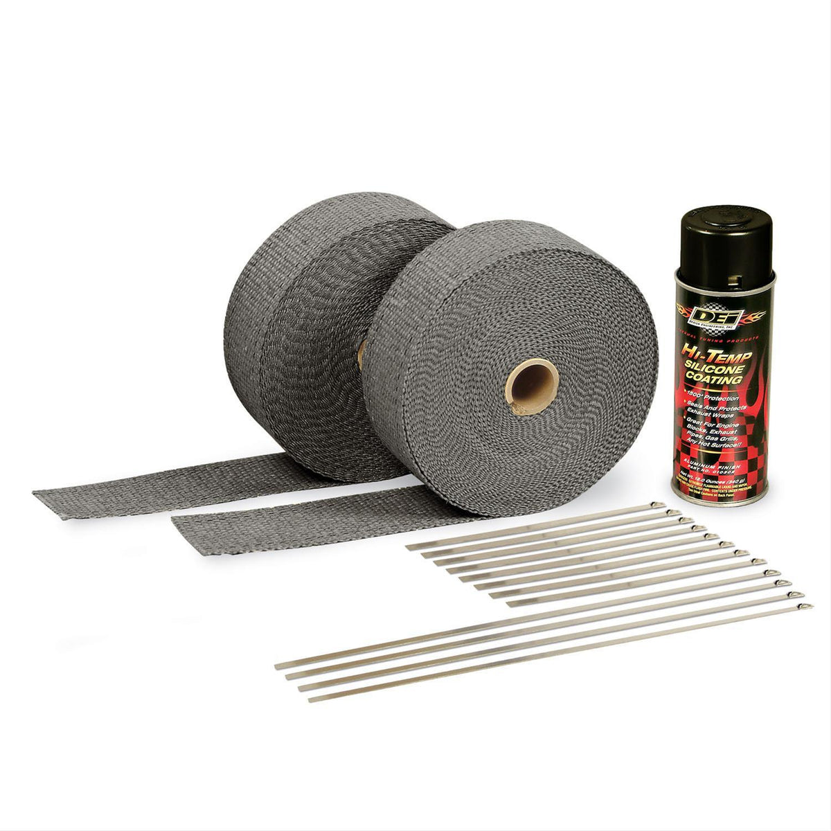 Design Engineering 10110 2-Inch Exhaust Wrap Kit with Black Silicone Coating and Stainless Locking Ties
