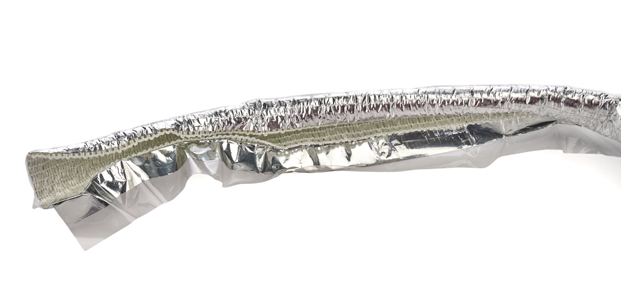 Design Engineering Vapor Block Hose and Wire Sleeve 3/8 Inch ID 3 Feet Aluminized Fiberglass Fabric Silver
