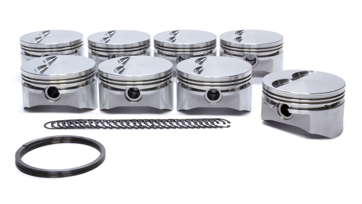 DSS Racing SBC E Series Forged Flat Top Piston Set 4.030 Inch Bore with -5cc Displacement