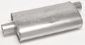 DYNOMAX 17769 Super Turbo Muffler, 3 Inch Offset Inlet, 3 Inch Center Outlet, 20 x 5.5 x 11 Inch Oval Steel Body