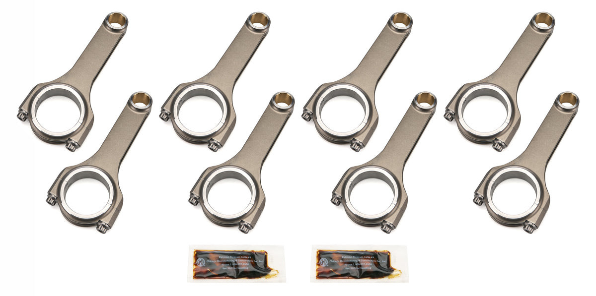 Dyers RODS DYR6125NHSBCLJ7200A Connecting Rod Set for Small Block Chevy, 6.125 Inch Length, Bushed, ARP2000 Bolts
