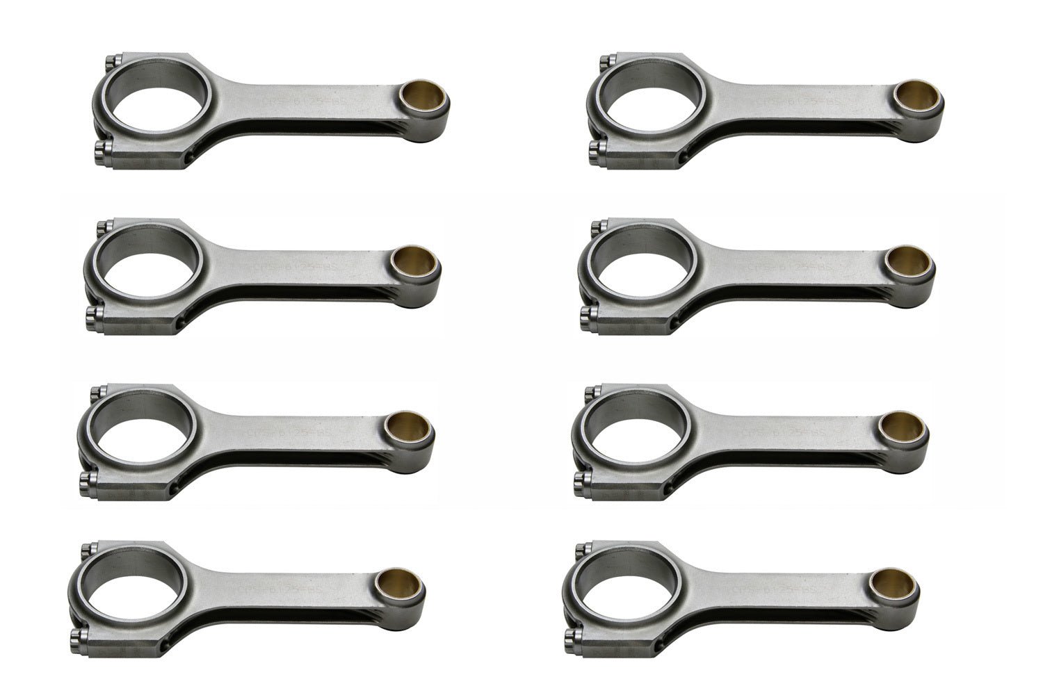 Eagle CRS6125B3DL19 SBC 4340 Forged H-Beam Connecting Rods with L19 Bolts, 6.125 Inch Length