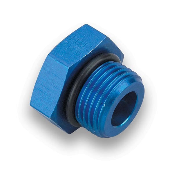 Earls 581406ERL Aluminum Blue Anodized #6 Port Plug with O-Ring and Hex Head