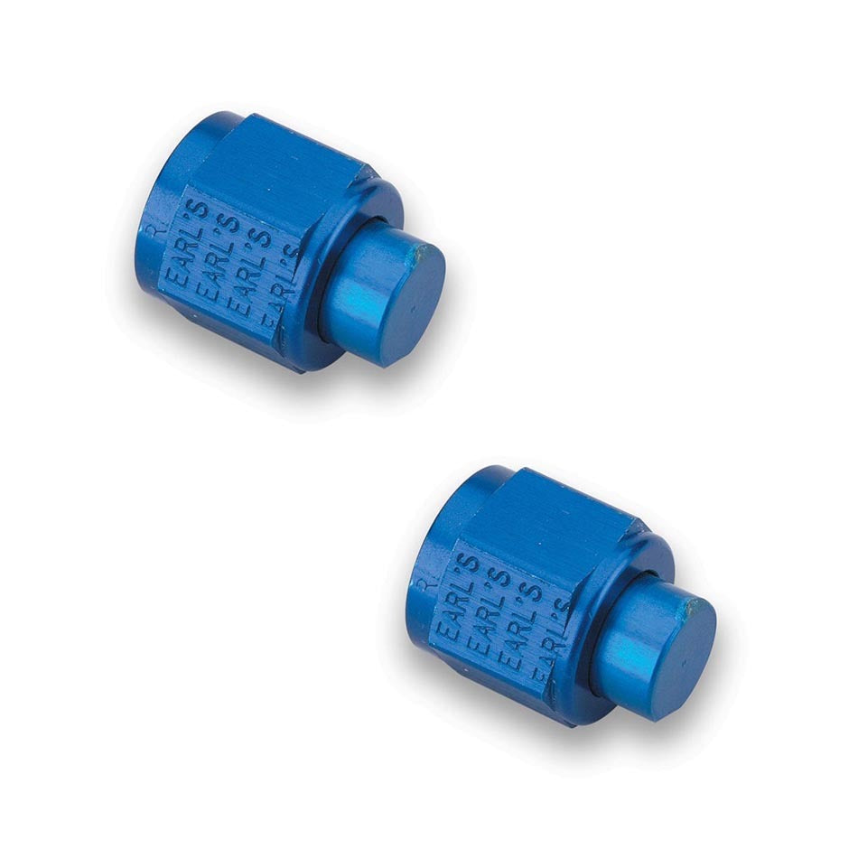 EARLS 592903ERL Blue Anodized Aluminum #3 Fuel Line Fitting Cap
