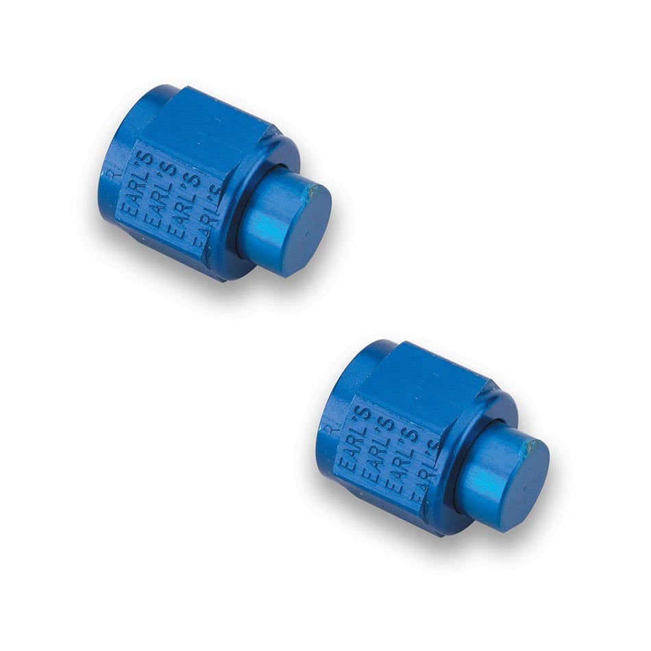 EARLS #592906ERL Blue Anodized Aluminum 6 AN Cap Pair