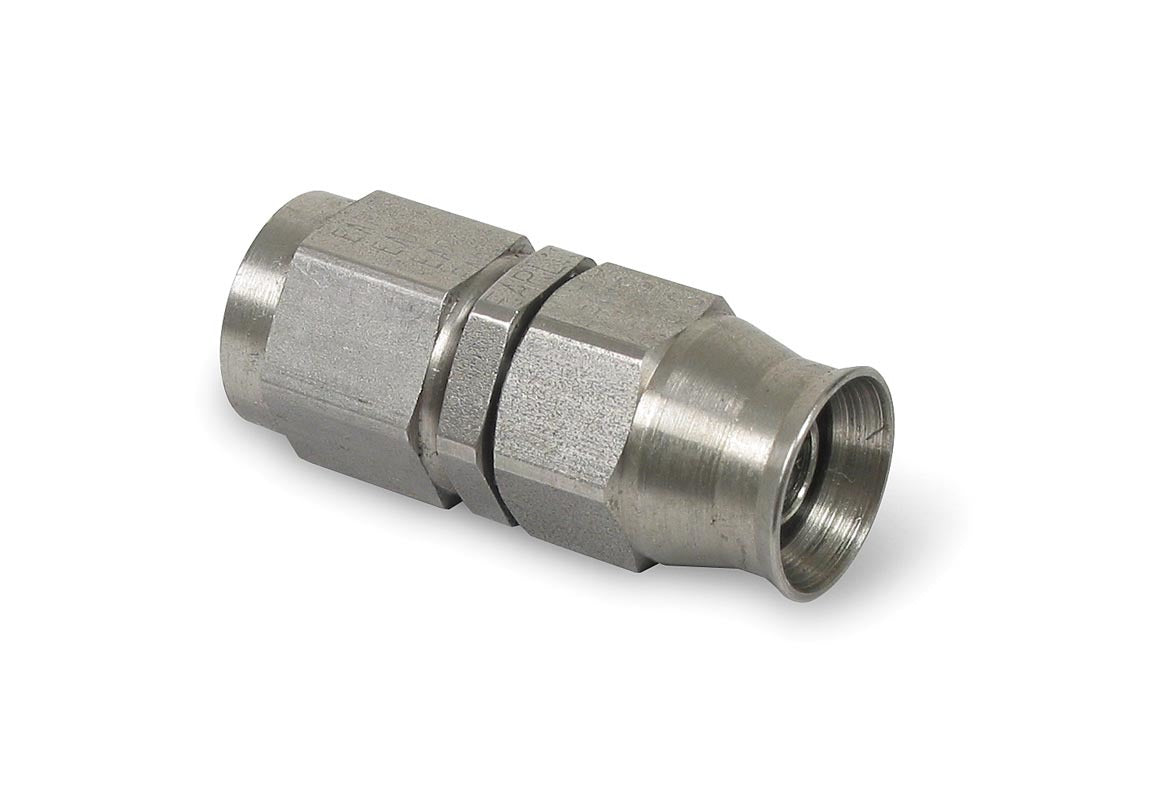 Earls 600193ERL Stainless Steel #3 Speed Seal Hose End, Straight, 3 AN to 3 AN Female