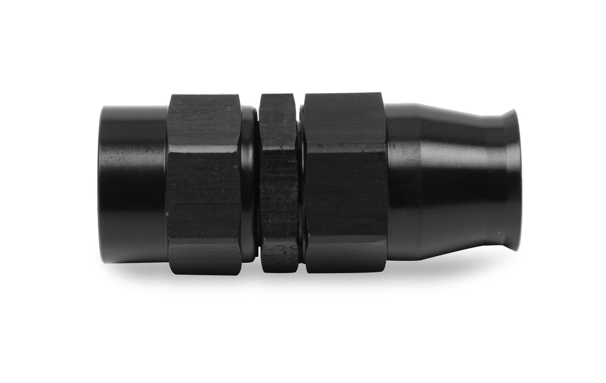 Earls #6AN UltraPro Twist-On Fitting, Straight Hose End, Aluminum, Black Anodized