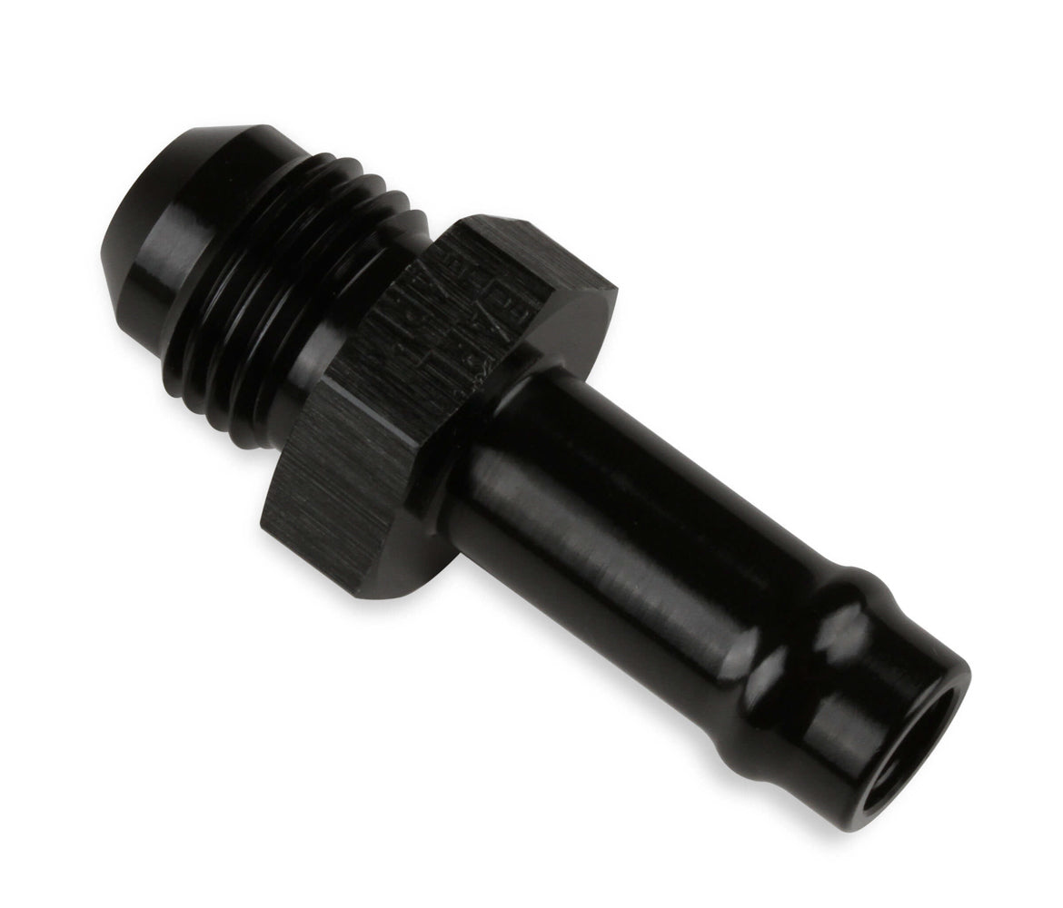 Earls 740166ERL Vapor Guard Straight Adapter 6 AN Male to 3/8 Inch Hose Barb Aluminum Black Anodized