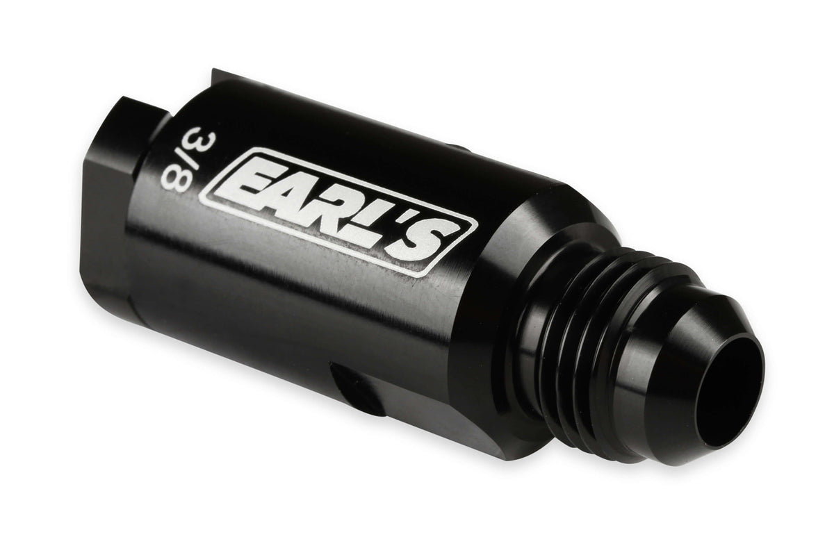 Earls OE EFI Quick Connect Fuel Line Fitting 3/8 Inch SAE Female to 6 AN Male Aluminum Black Anodized
