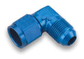 EARLS 921104ERL Aluminum 90 Degree 4AN Swivel Fitting, Blue Anodized, Female to Male