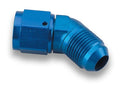 EARLS 924103ERL 45 Degree 3AN Female Swivel to 3AN Male Aluminum Adapter in Blue Anodized Finish