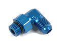 Earls #949006ERL 6AN Male to Male 90 Degree Swivel Fitting with O-Ring in Blue Anodized Aluminum