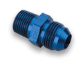 EARLS 981604ERL Straight 4 AN Male to 1/8 Inch NPT Male Adapter, Aluminum Blue Anodized