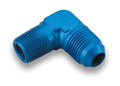 Earls 982210ERL 90 Degree #10 AN Male to 1/2 Inch NPT Male Aluminum Adapter with Blue Anodized Finish