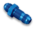 Earls 983203ERL #3 Straight Bulkhead Fitting, Aluminum, Blue Anodized, 3 AN Male to 3 AN Male