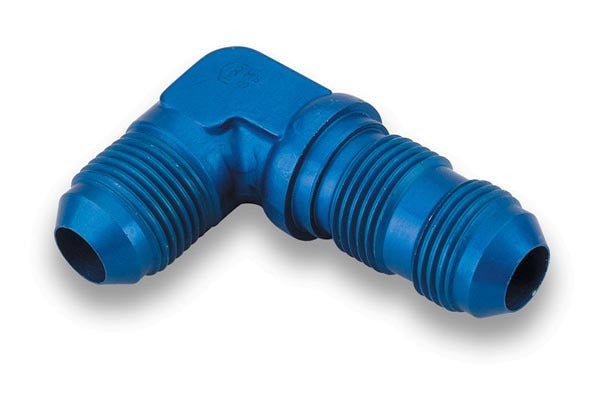 Earls #983310ERL 10 AN 90 Degree Bulkhead Fitting Aluminum Blue Anodized