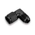 Earls AT921110ERL 10AN Female to Male Swivel Fitting with 90 Degree Bend, Aluminum, Black Anodized
