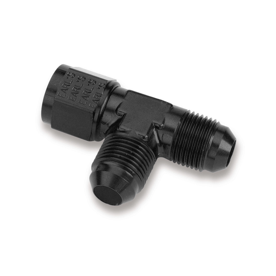 Earls AT926110ERL Adapter Fitting Tee 10 AN Female Swivel to 10 AN Male Aluminum Black Anodized