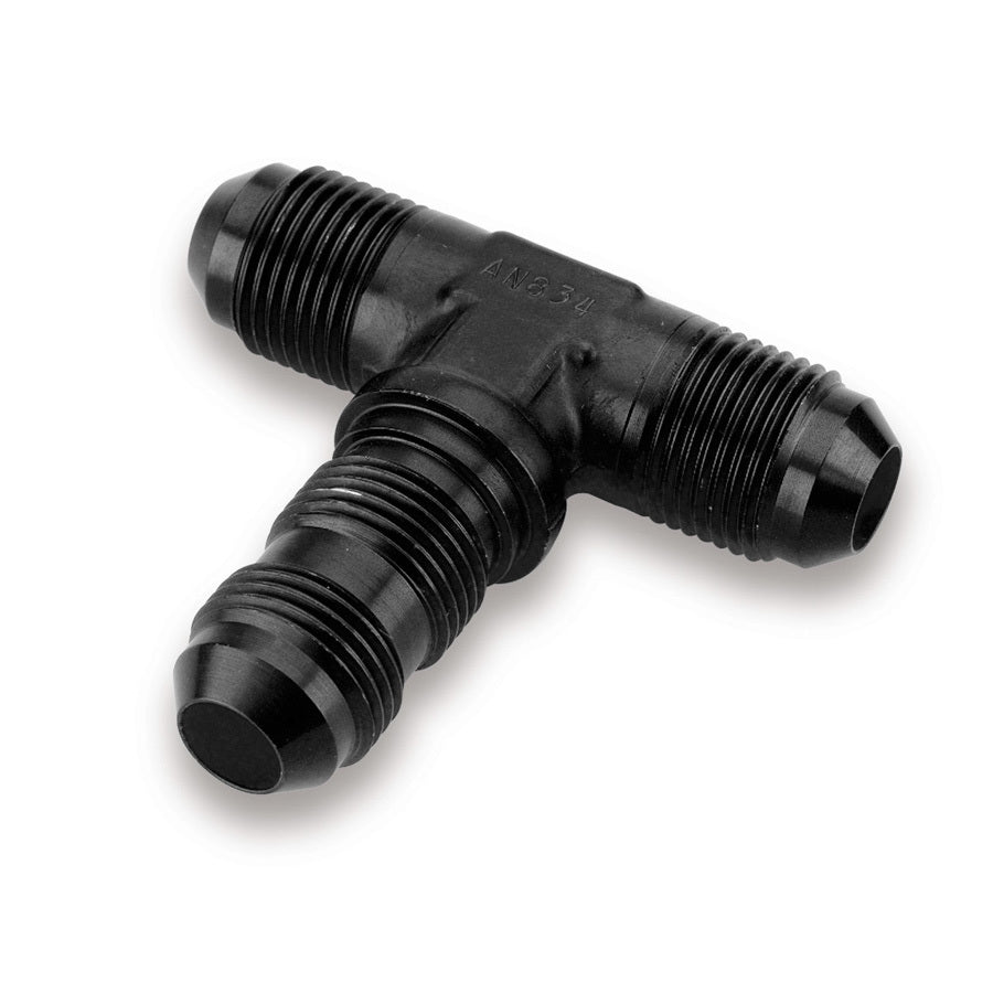 Earls AT983403ERL Bulkhead Tee Fitting 3AN Male to 3AN Male Aluminum Black Anodized
