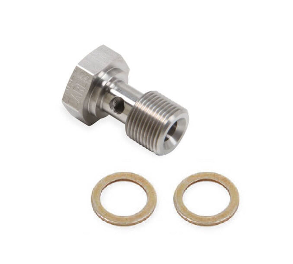 Earls SS997594ERL Stainless Steel Banjo Bolt 9/16-24 Thread, 0.92 Inch Length, Includes Washers