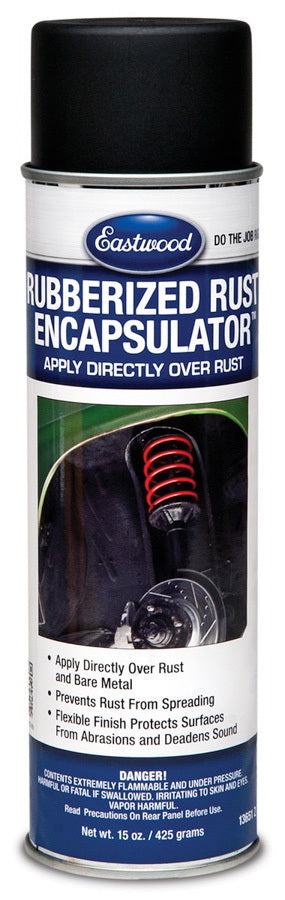 EASTWOOD Rust Encapsulator 13651Z Black Rubberized Aerosol, 15 oz, Flexible and Paintable Rust Protectant