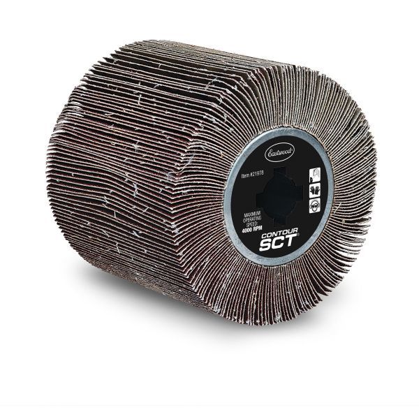 EASTWOOD Abrasive Drum Contour SCT 120 Grit Flap, 4.5 Inch Diameter, 3/4 Inch Keyed Shaft