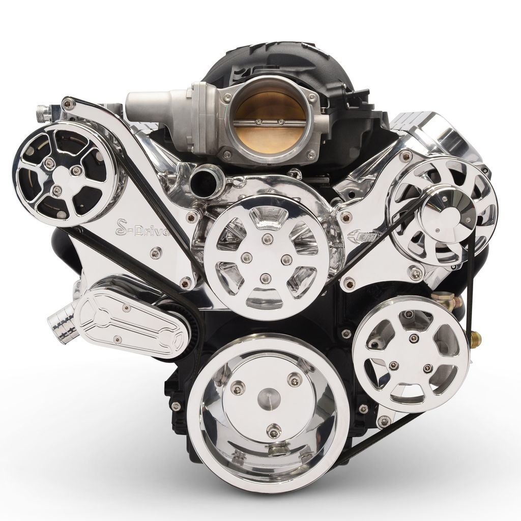 Eddie Motorsports MS117-90RP Aluminum Serpentine Pulley Kit for GM LS Engines, 6-Rib, Polished Finish