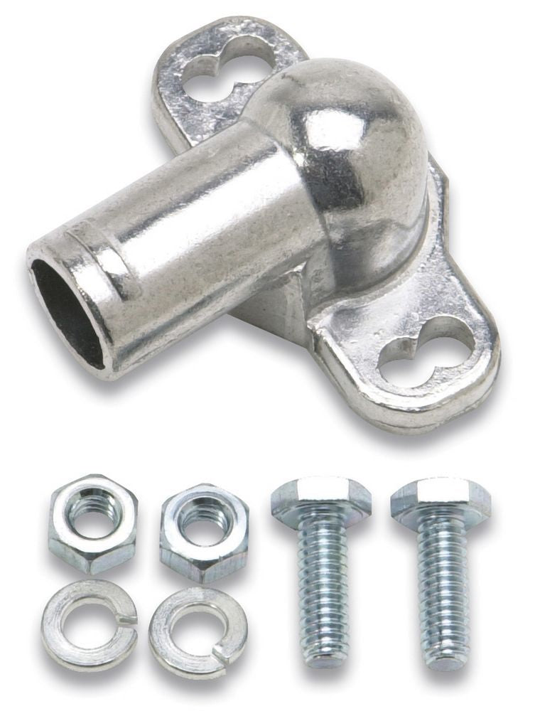 Edelbrock 1205 Air Cleaner PCV Fitting, 90 Degree, 2 Inches Length, 3/4 Inch Hose Barb, Aluminum, Natural Finish