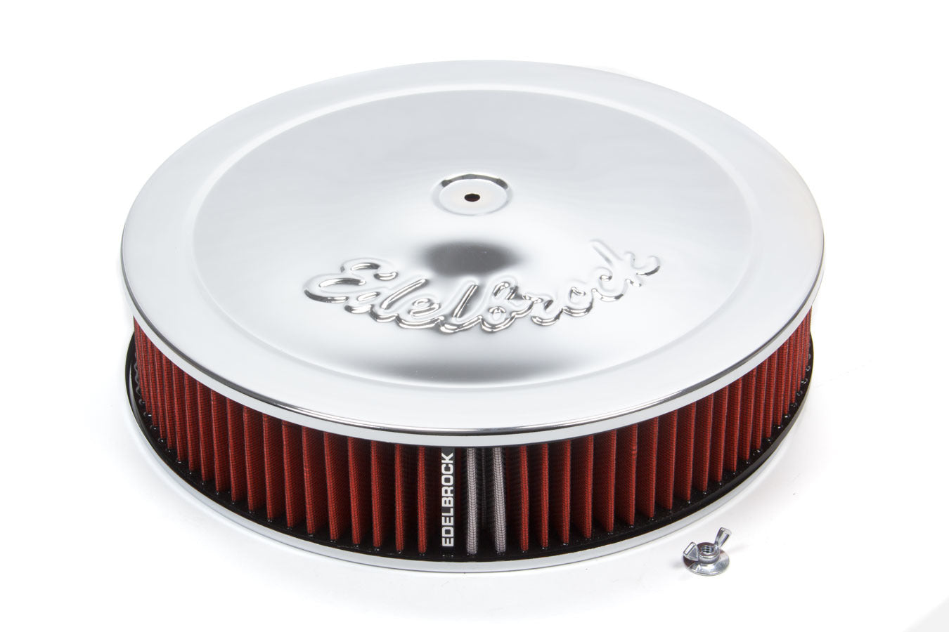 Edelbrock 1224 Pro-Flow Air Cleaner Kit 14 Inch Round with 3 Inch Element and Chrome Finish