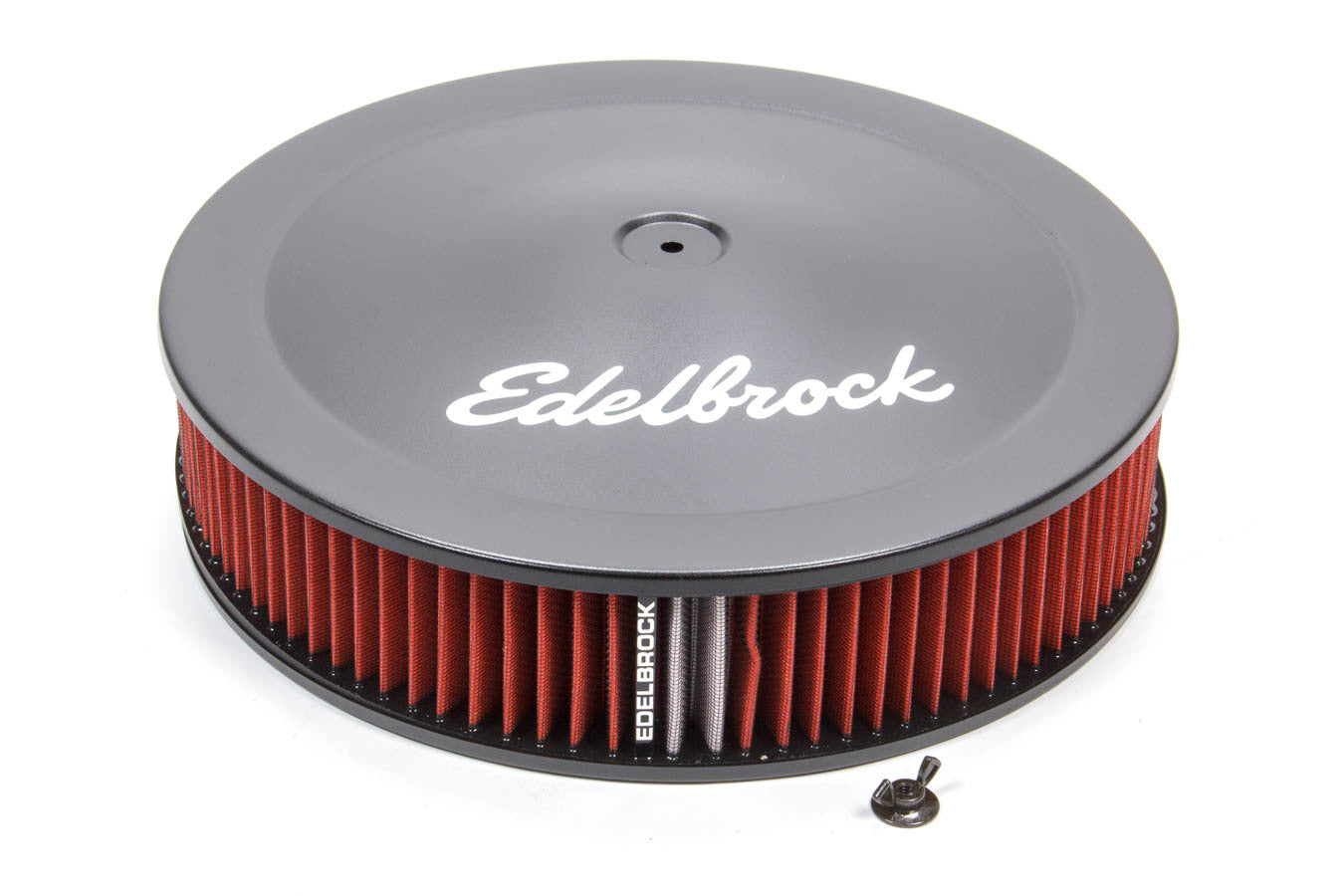 Edelbrock Pro-Flo 1225 Air Cleaner Kit, 14 Inch Diameter, 3 Inch Element, Black Powder Coat Finish