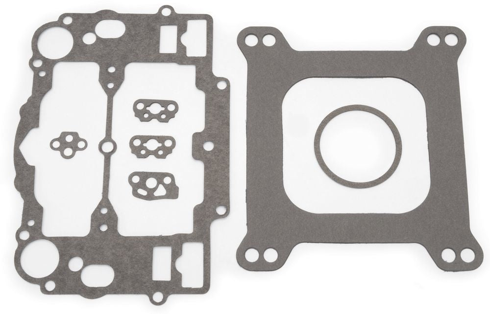Edelbrock Carburetor Base Plate Gasket Kit Part 1472, 0.063 Inch Thickness, Composite Material, Airhorn Design
