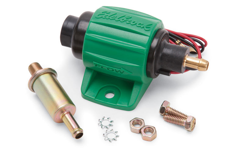 Edelbrock 17302 Micro Electric Inline Fuel Pump for Diesel, 38 GPH Flow Rate, 1/8 Inch NPT Female Connection, 5/16 Inch Hose Barb Outlet