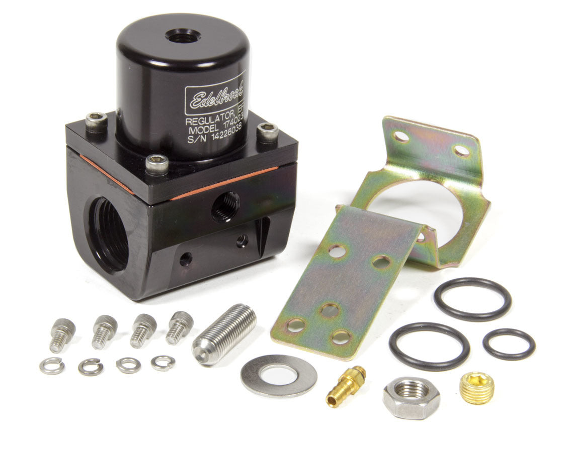 Edelbrock 174023 Fuel Pressure Regulator EFI Style 35-90 psi with Aluminum Construction and Black Anodized Finish